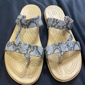 Crocs snakeskin womens sandals size 8